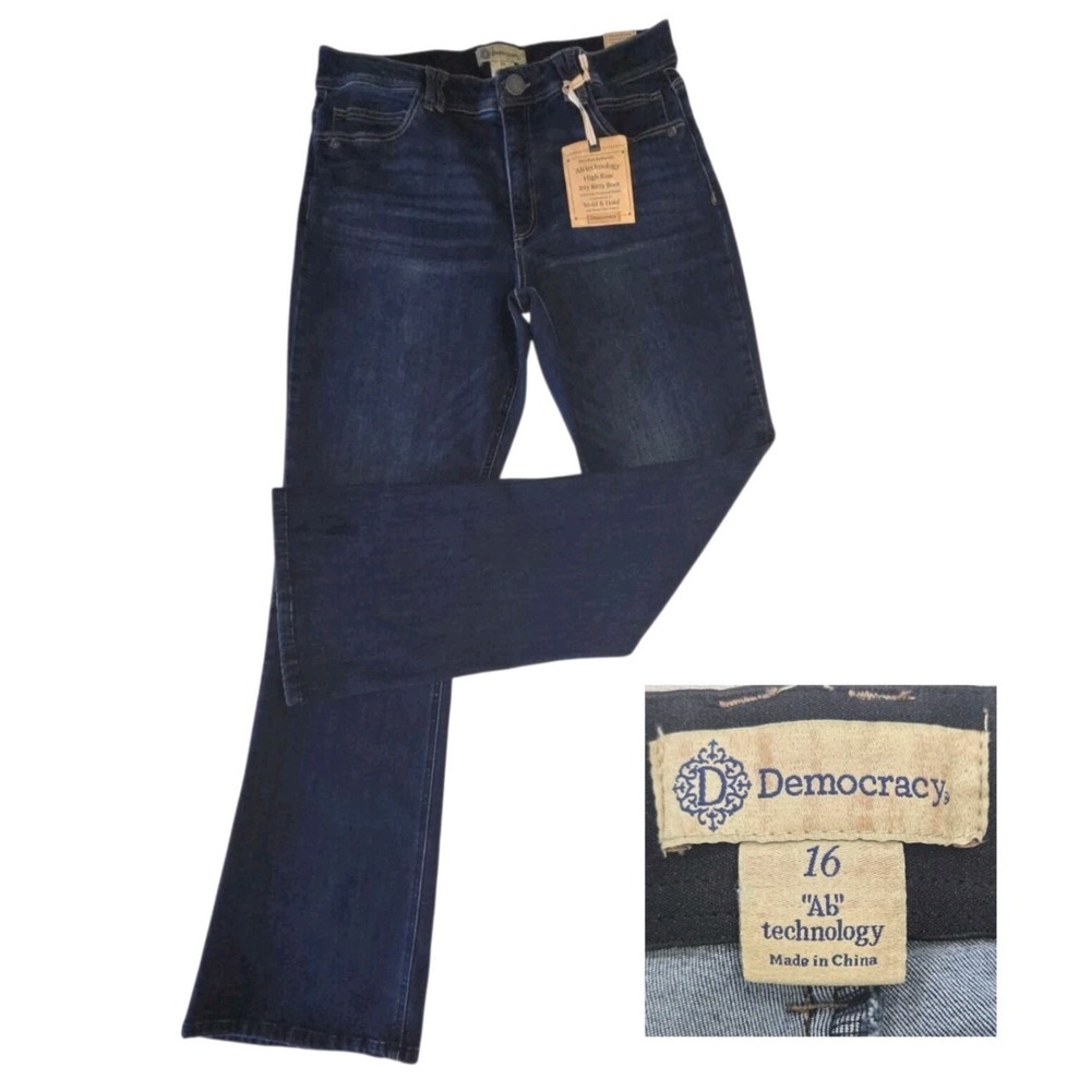 Democracy High Rise Itty Bitty Boot Jeans 16‎ Booty Lift Mold Hold Ab Technology